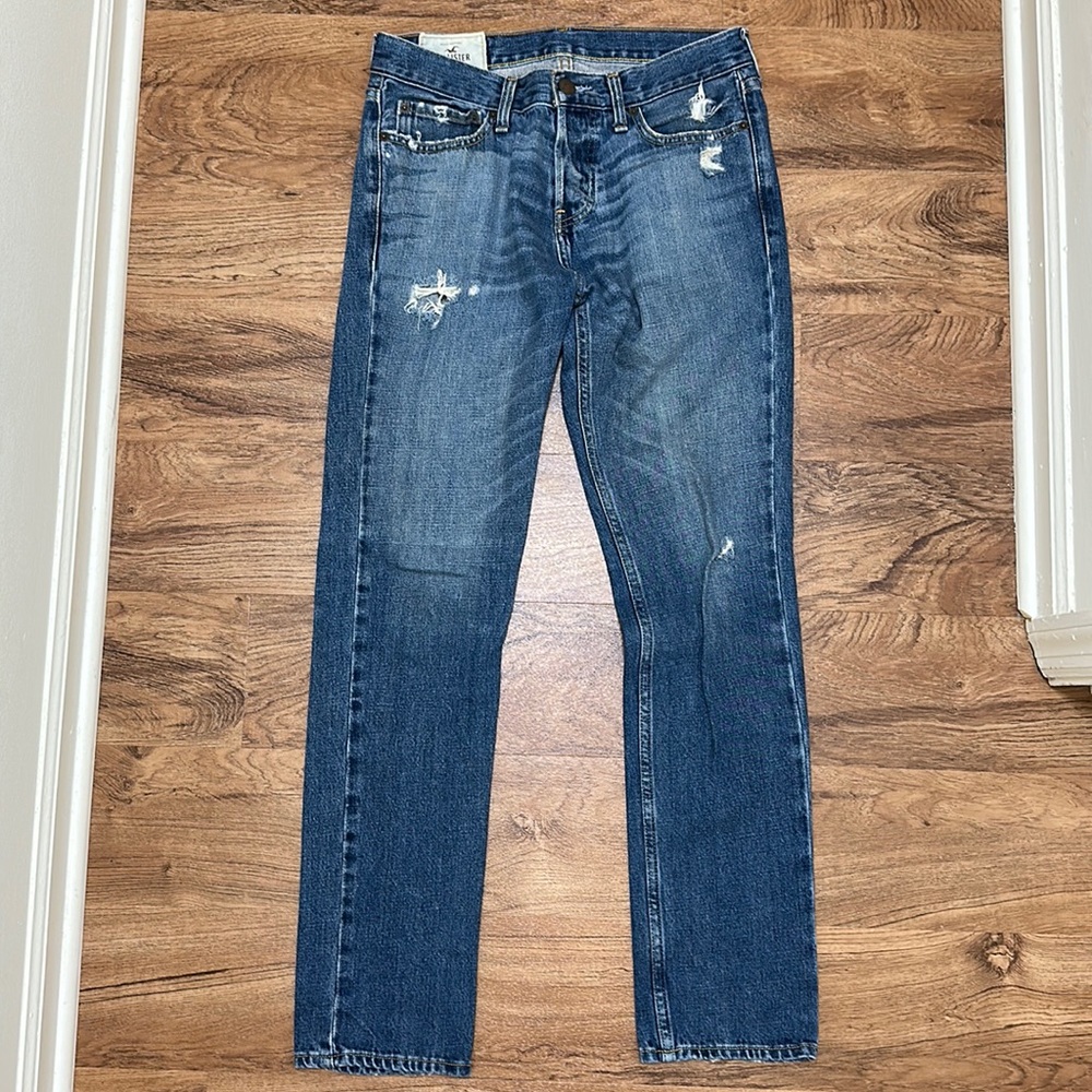 Hollister authentic denim skinny jeans with tears